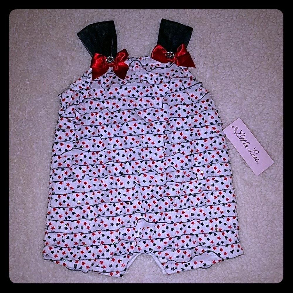Girls red, white and blue romper